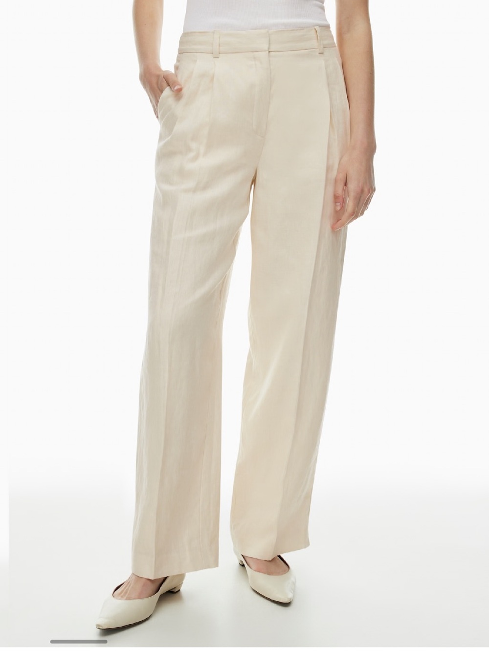 Aritzia Babaton Pleated Linen Pant